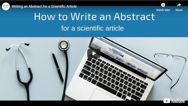 Video: Writing an Abstract for a Scientific Article