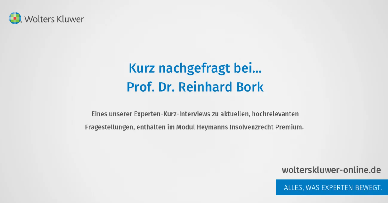 Kurz nachgefragt bei... Prof. Dr. Reinhard Bork Experteninterview