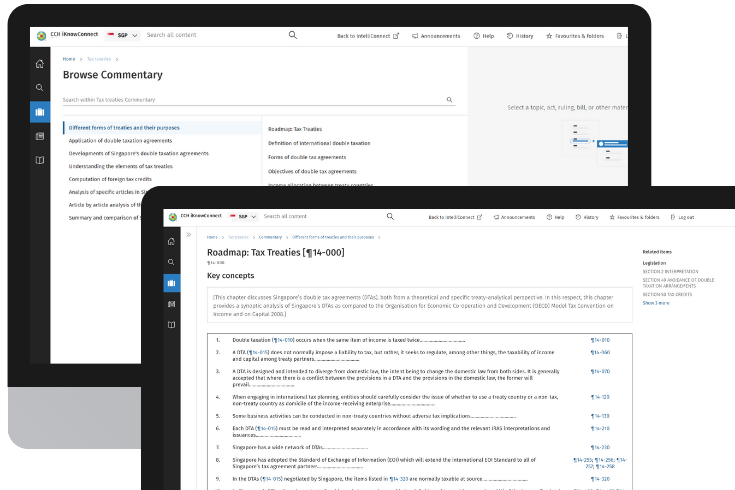 CCH iKnowConnect - Singapore Tax Treaties Commentary - SG - 1