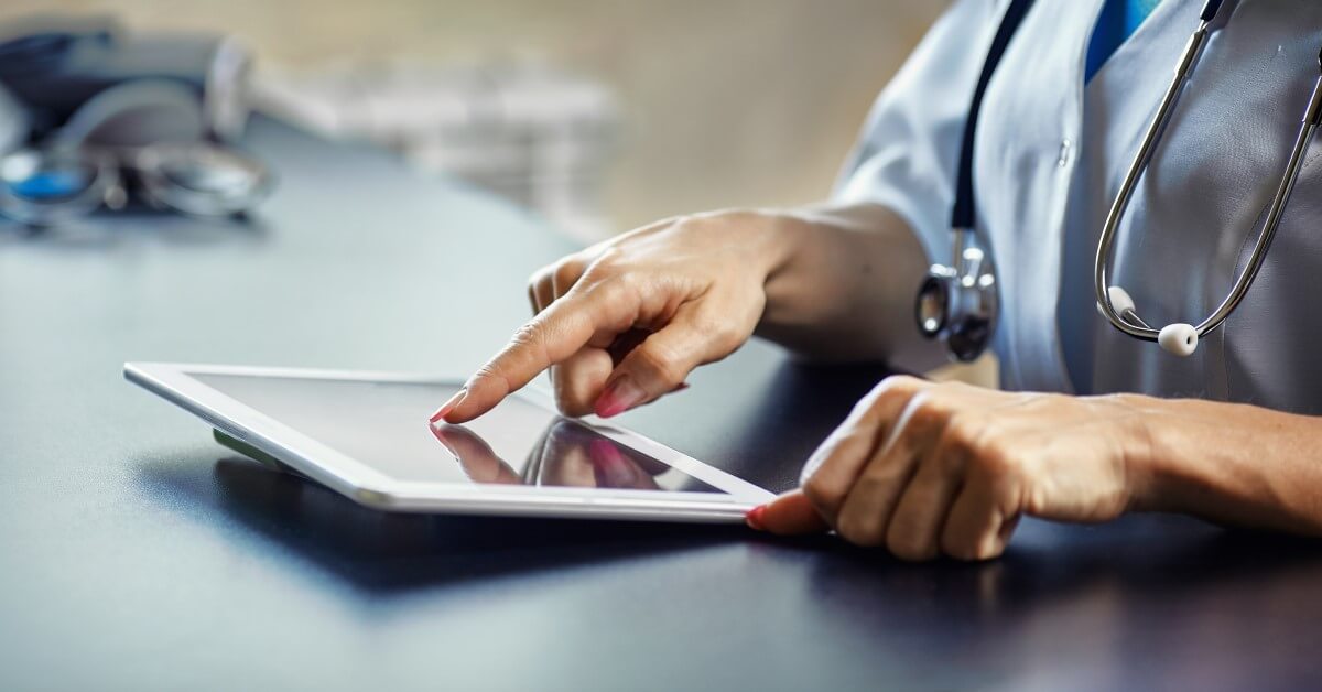 Nurse on tablet