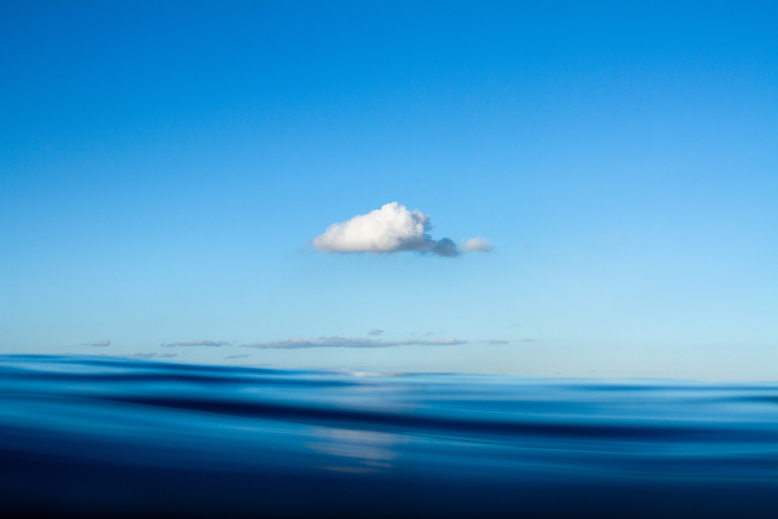 A cloud over the sea
