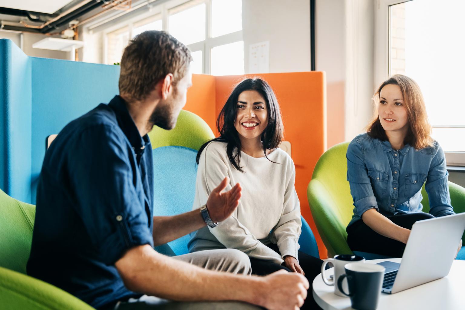 Meeting Between Three Team Leaders In Office