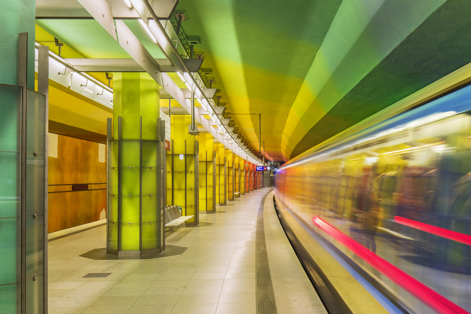 Futuristic subway station in Munich Germany