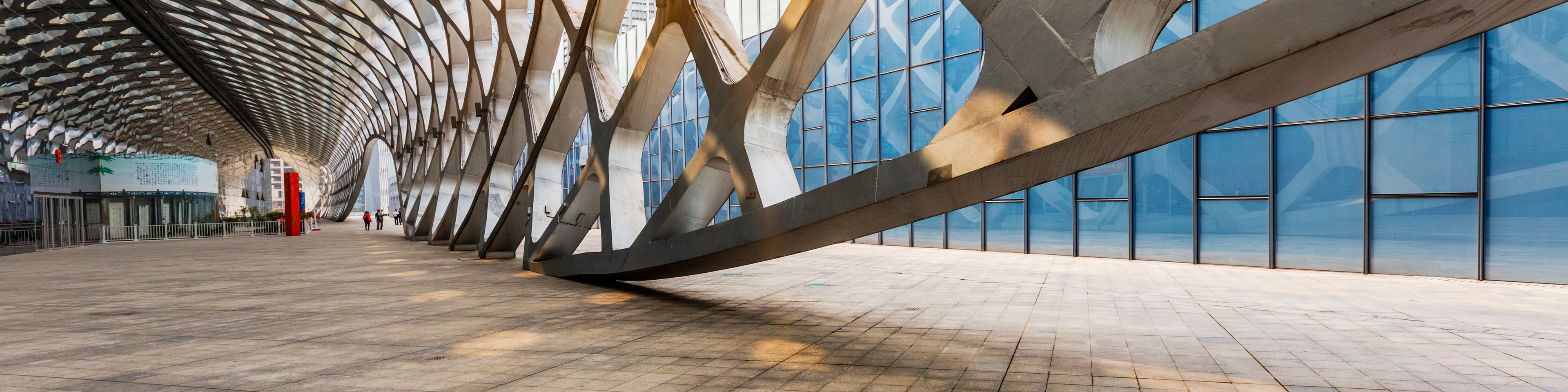 abstract ceiling of modern architecture in city of China.