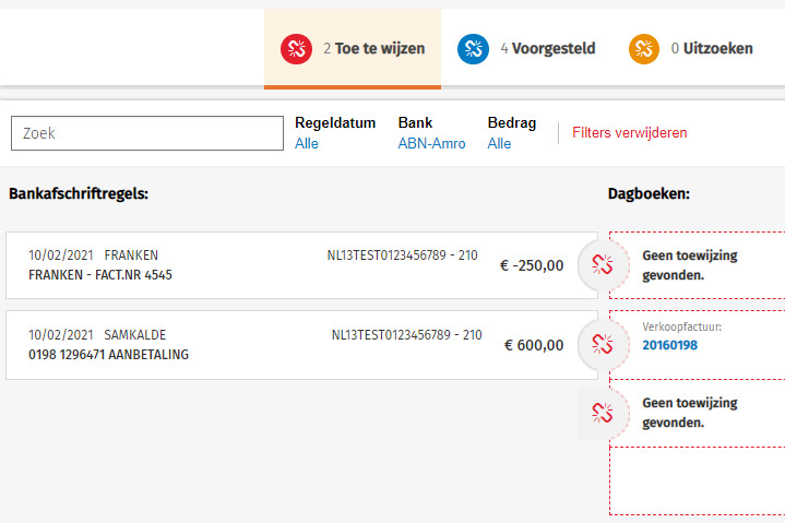 Screenshot nieuwe bankenmodule Twinfield Boekhouden