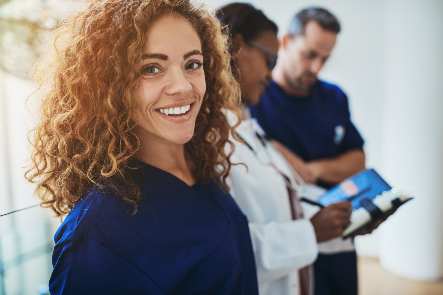 Medical intern smiling at camera