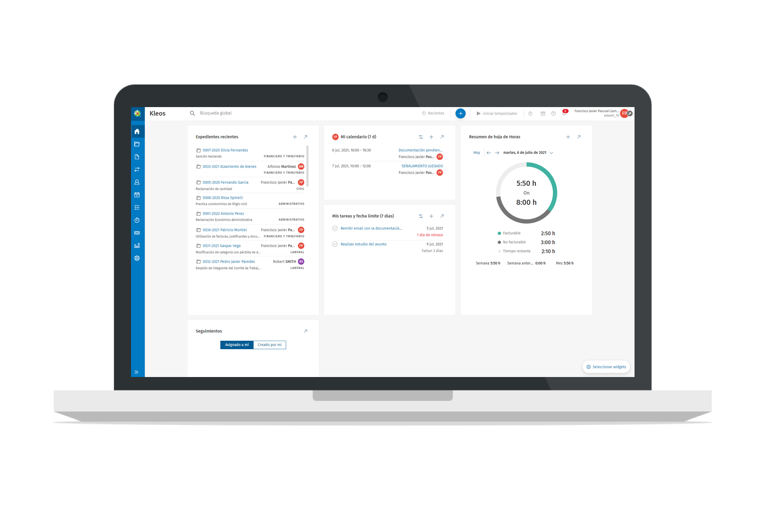 Kleos Case Management ES | Software para despachos de abogados con calendario