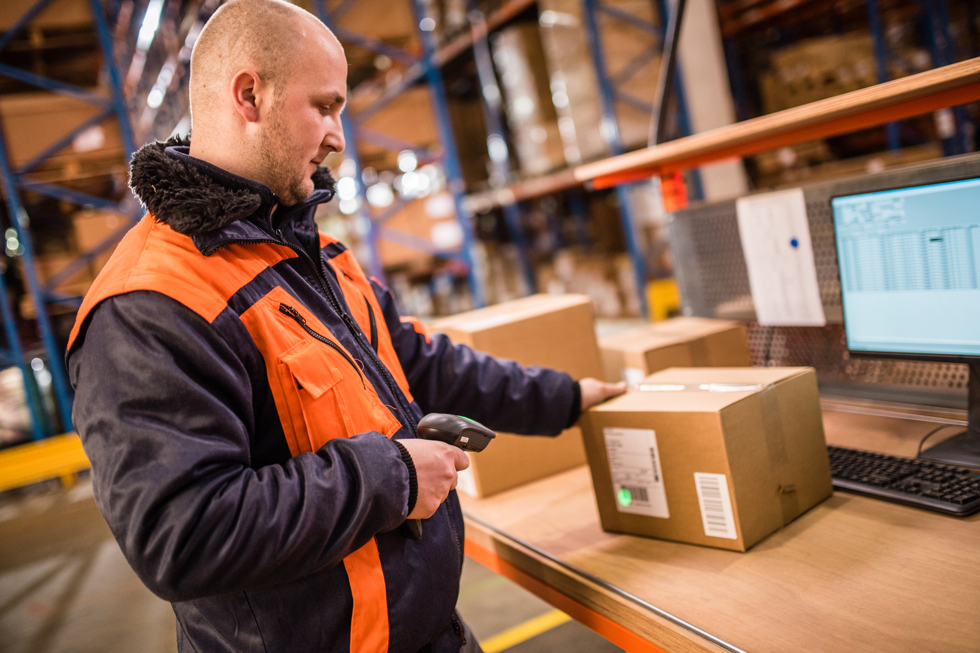 Manual worker working in warehouse