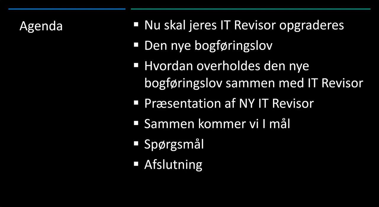 Agenda IT Revisor webinar