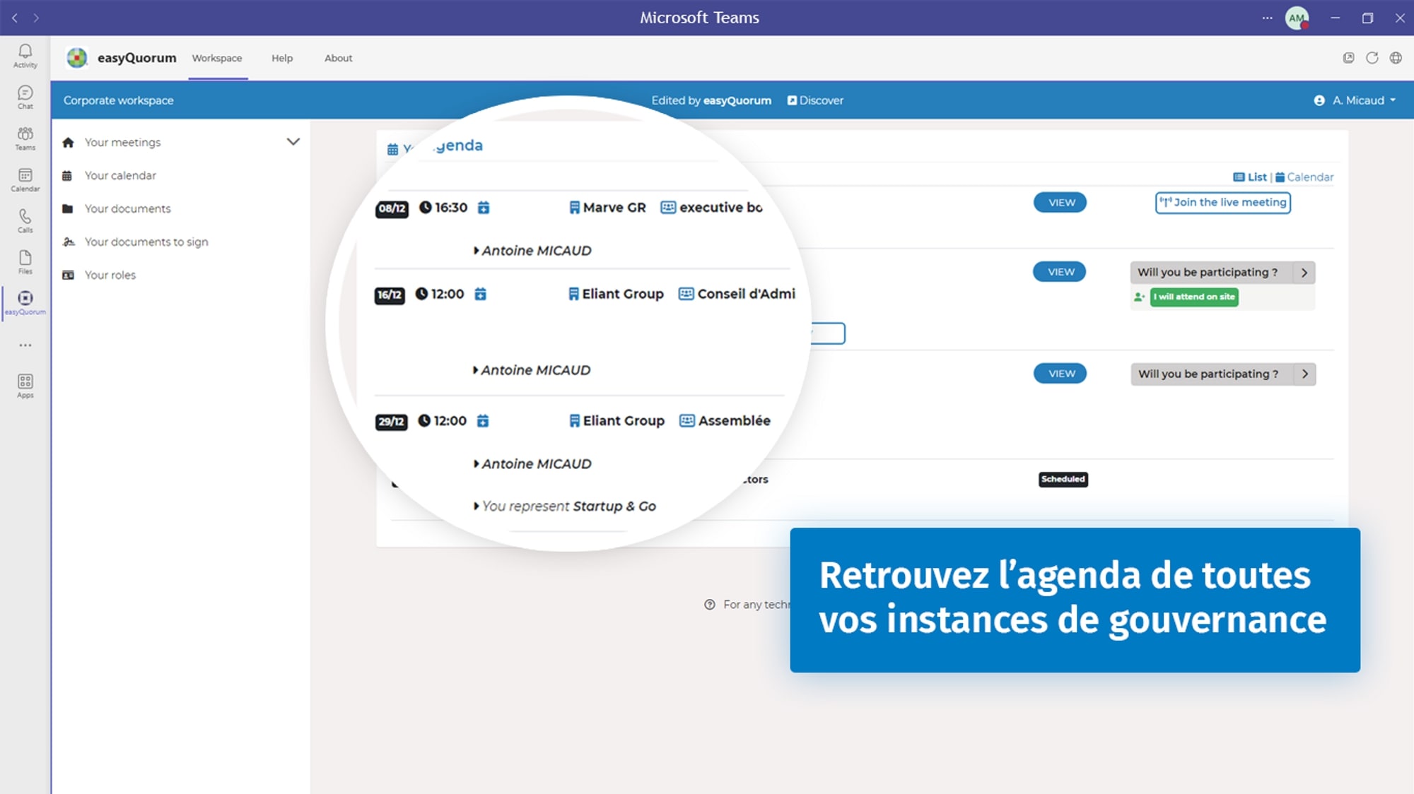 Laptop easyquorum Microsoft teams