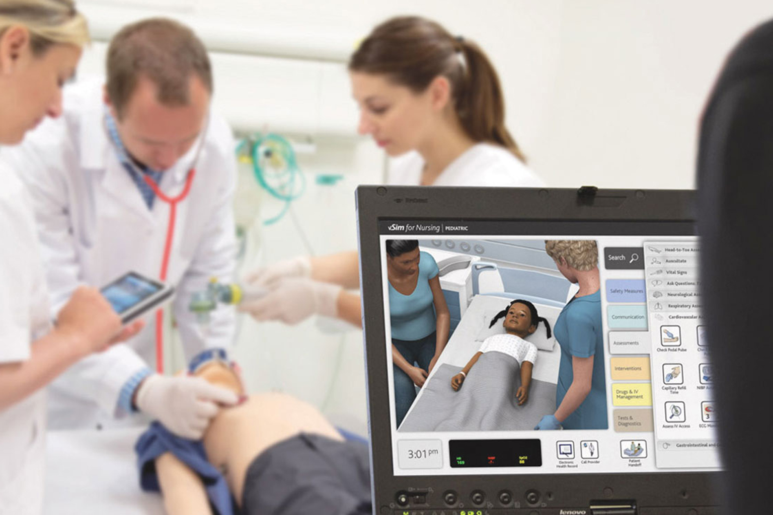 vSim for Nursing being used in a sim lab