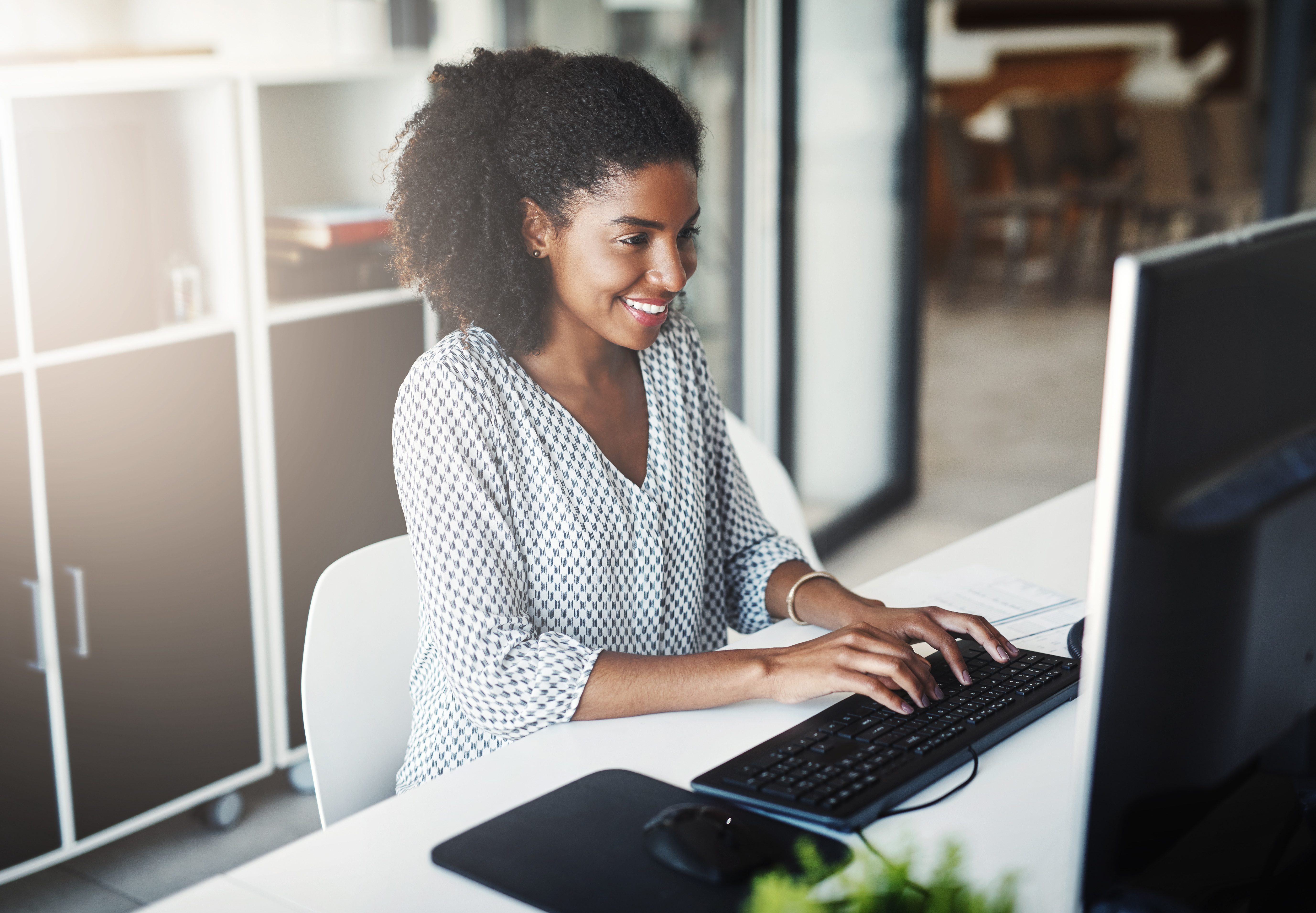 business professional using computer