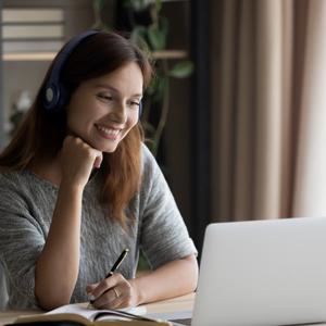 Woman attending Webinar