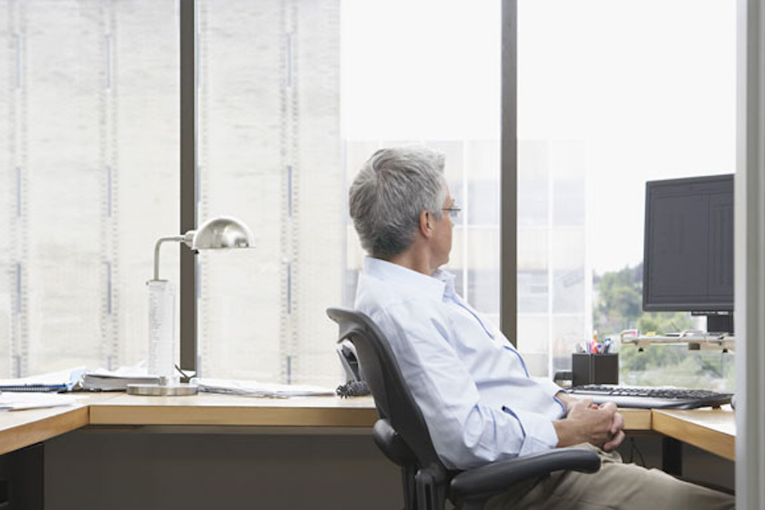 Man in office chair