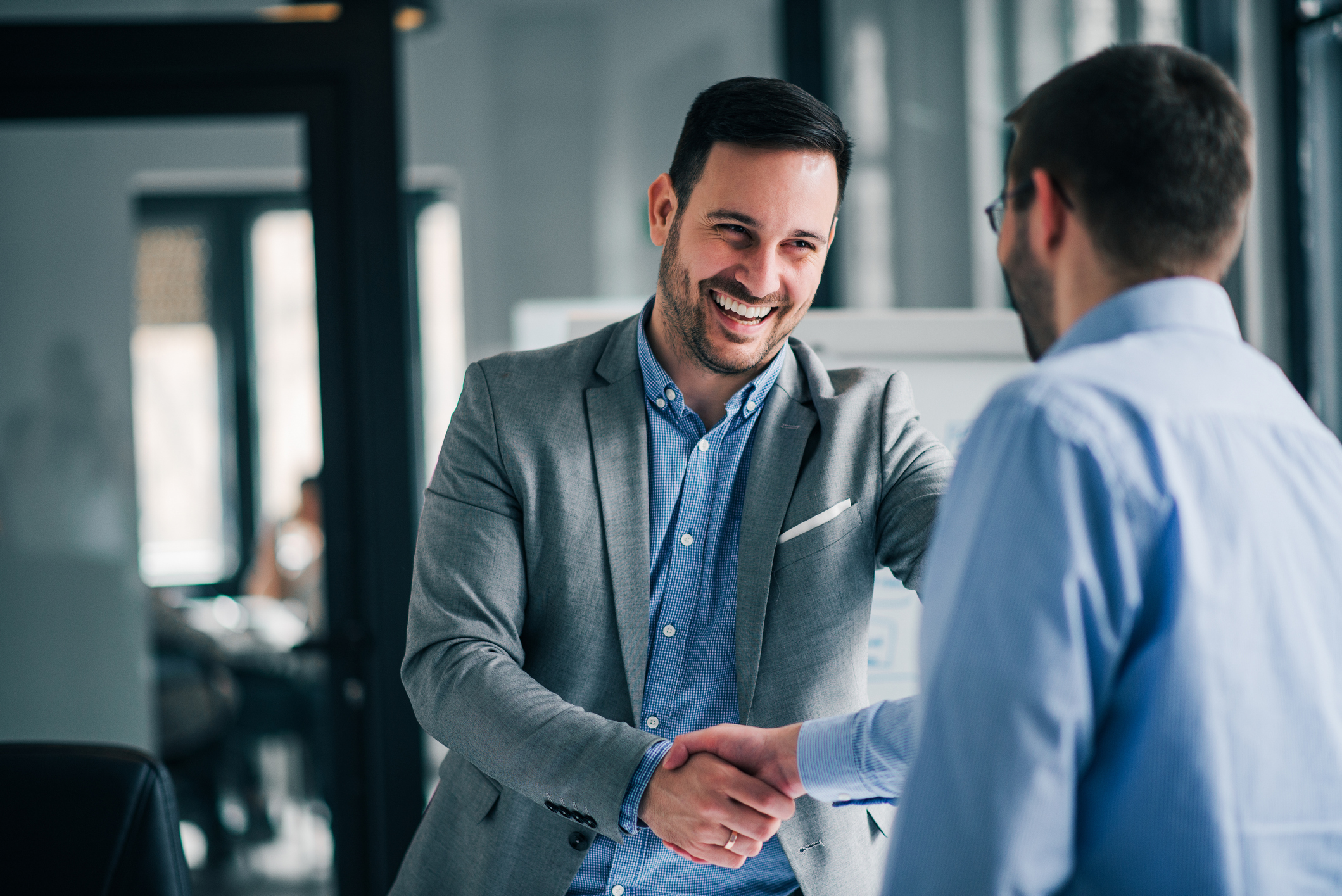 man shaking hands