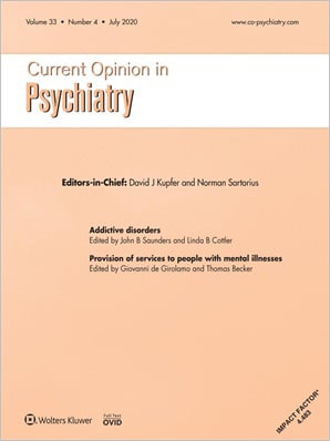 Current Opinion in Psychiatry cover