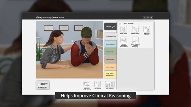 Screenshot of vSim for Nursing Mental Health video