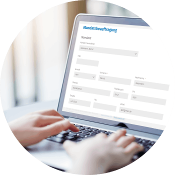 Mandanten nutzen das Online-Formular zu Eingabe aller Daten
