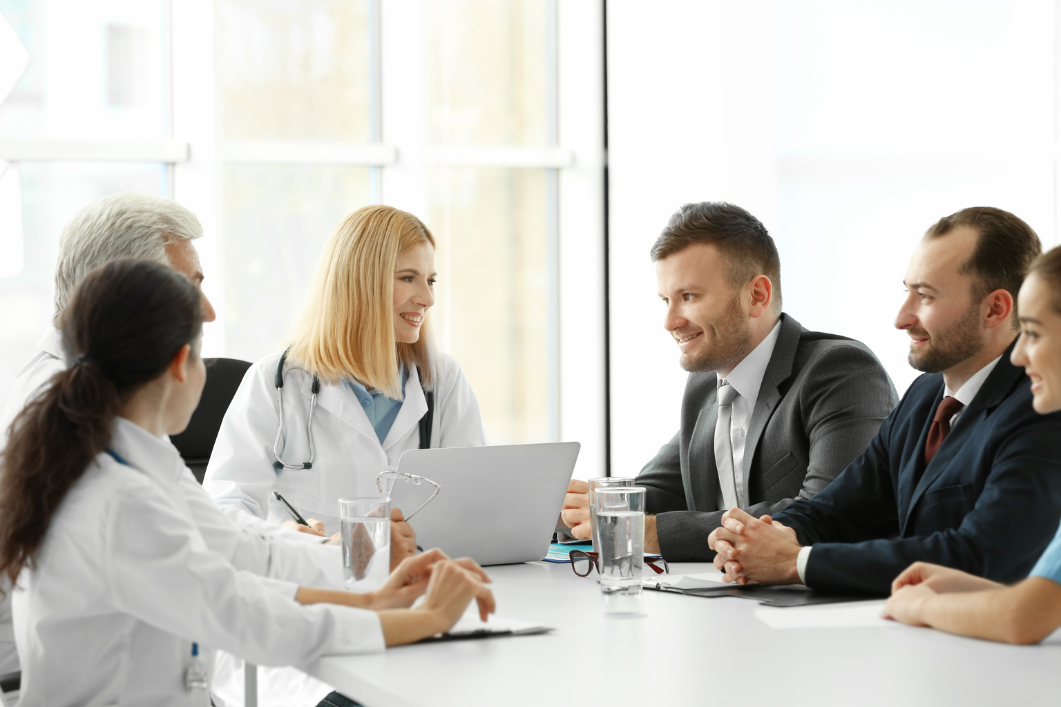 Team of doctors having meeting in clinic