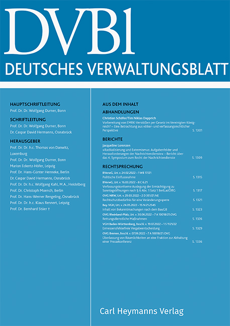 DVBl Deutsches Verwaltungsblatt