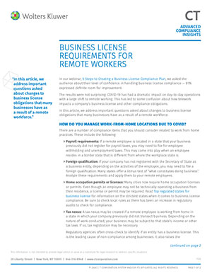 Business license requirements for remote workers