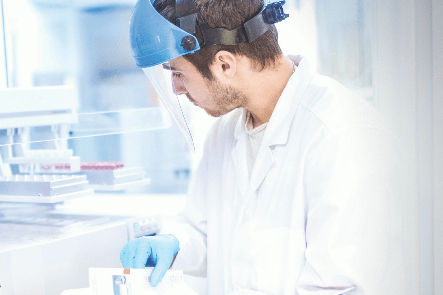 Pharmacy technician in cleanroom