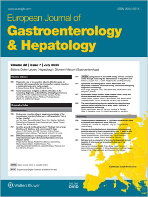 European Journal of Gastroenterology & Hepatology cover