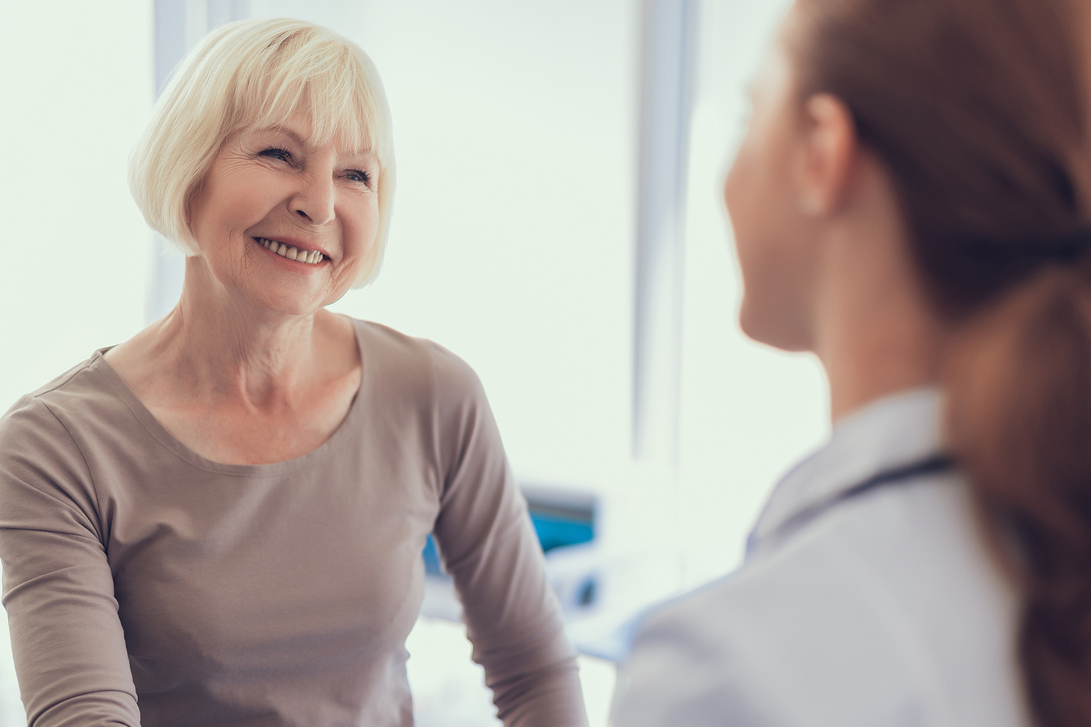 Patient communicating with medical professional