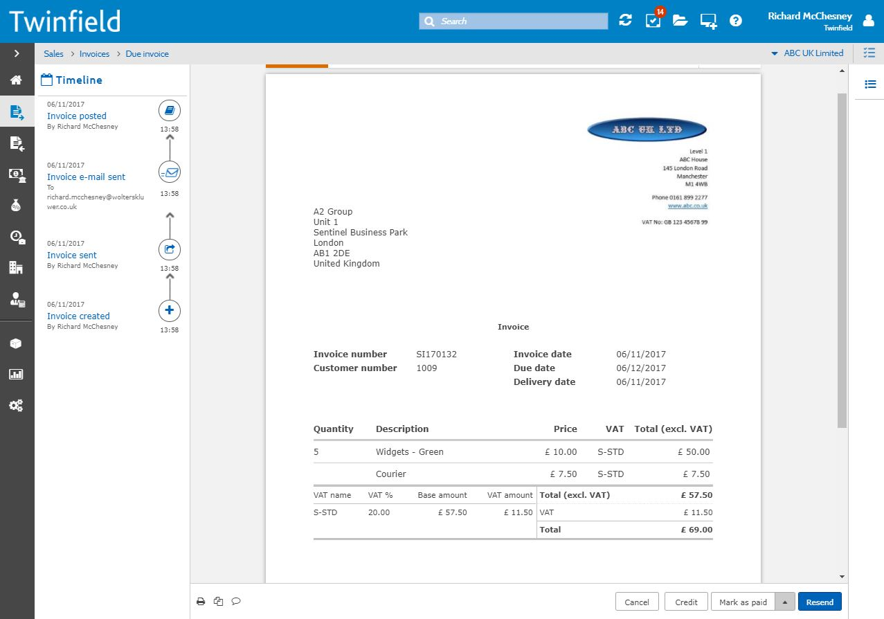 Sales invoice