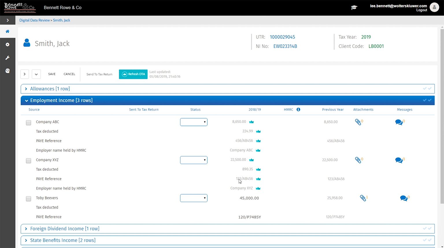 CCH OneClick - Digital Data Request