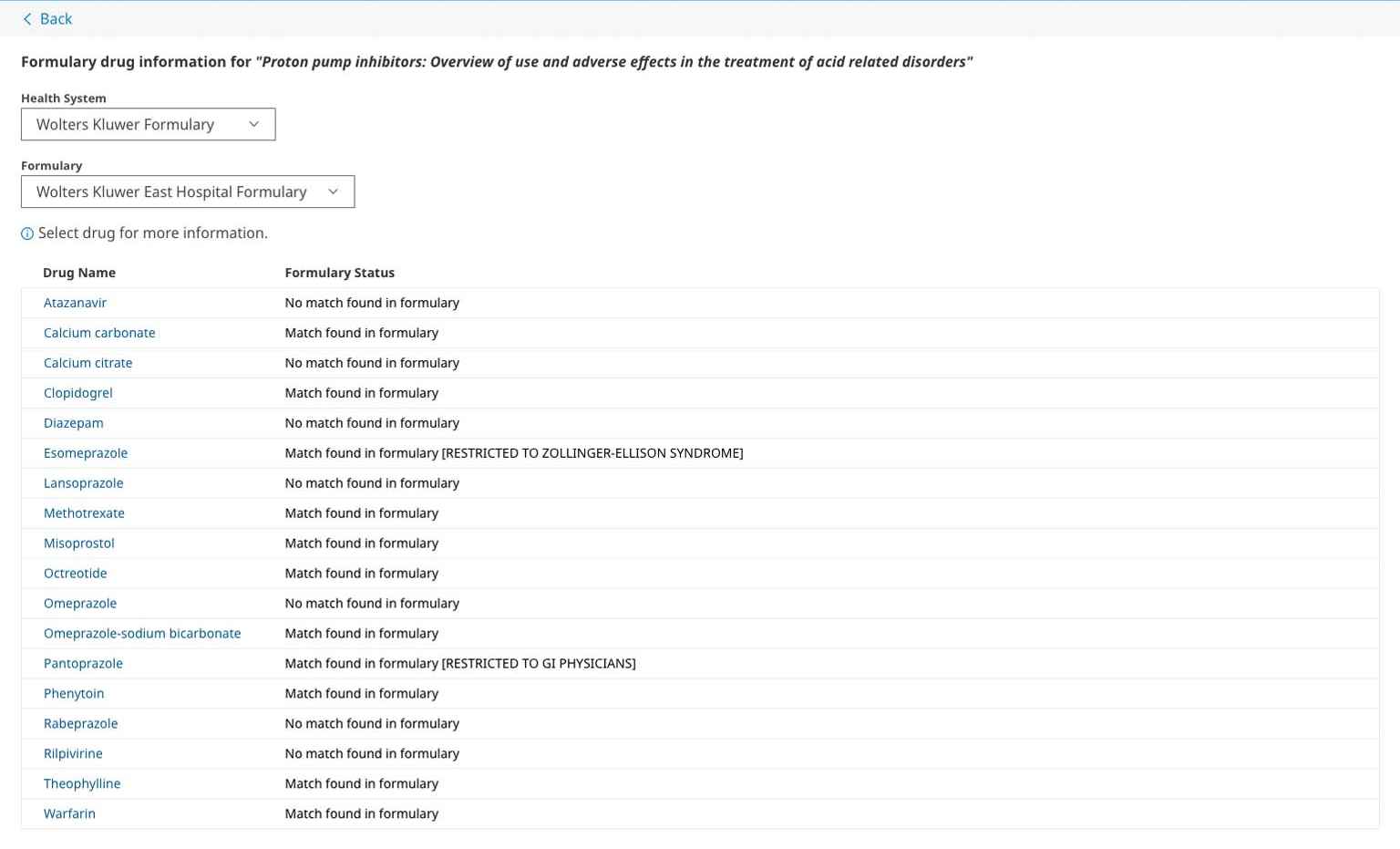 video screen - accessing your hospital's formulary