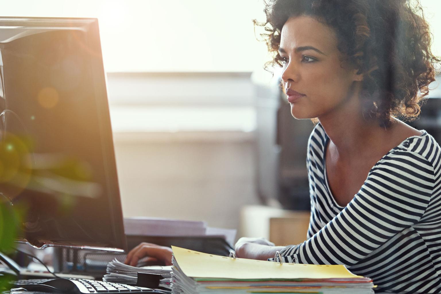 Woman with personal computer