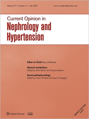 Current Opinion in Nephrology and Hypertension cover