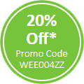 20% off* promo code WEE004ZZ