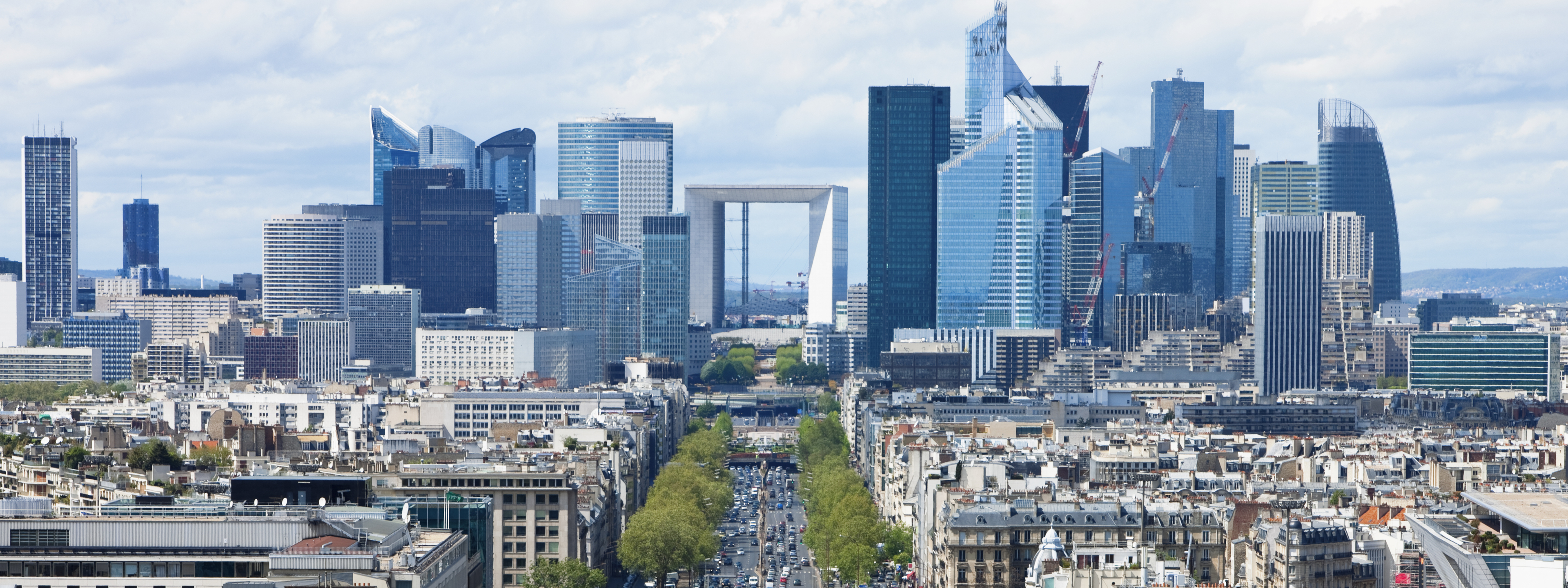 Paris City View Towards La Defense Financial District.