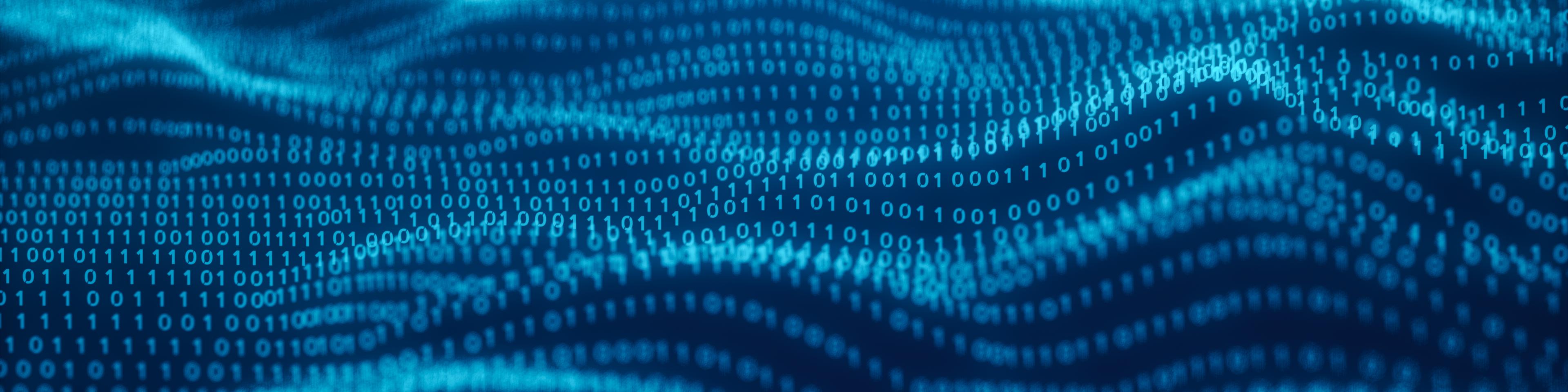 3D illustration Rendering of binary code pattern.