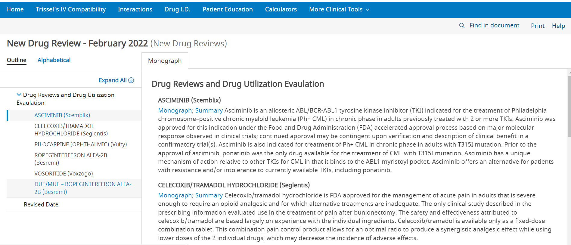 Formulary Monograph Service 5