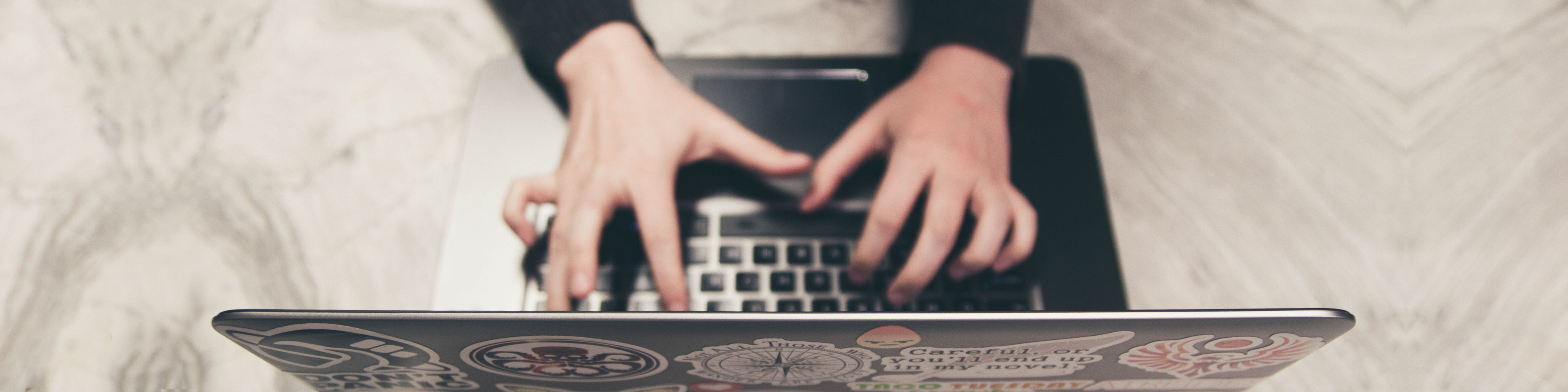 Young woman working on laptop