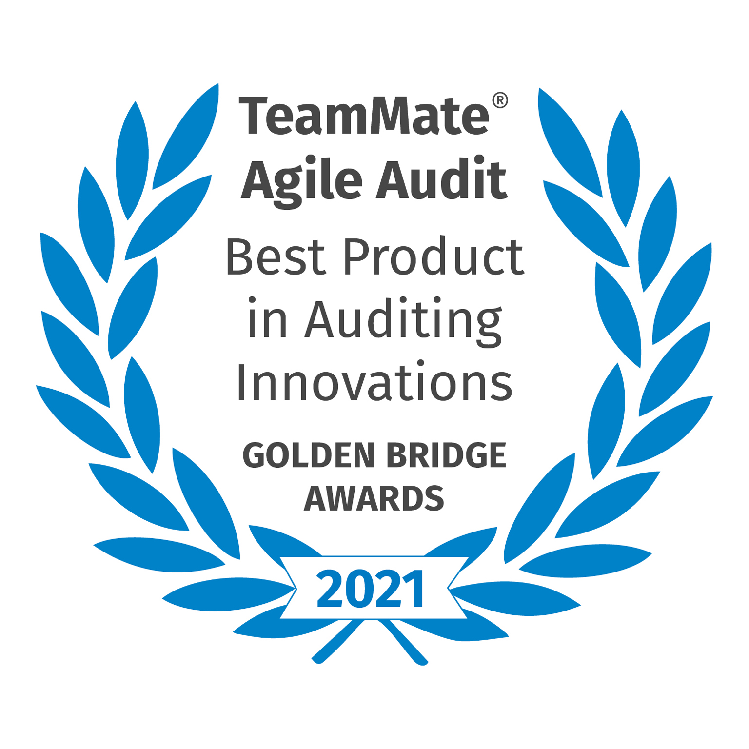 TeamMate Agile Audit - Best Product in Auditing Innovations - Golden Bridge Awards - 2021