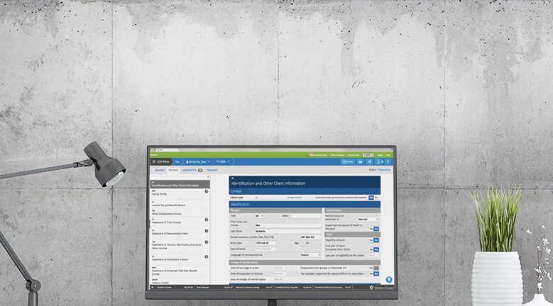 Wolters Kluwer Tax software on a Laptop