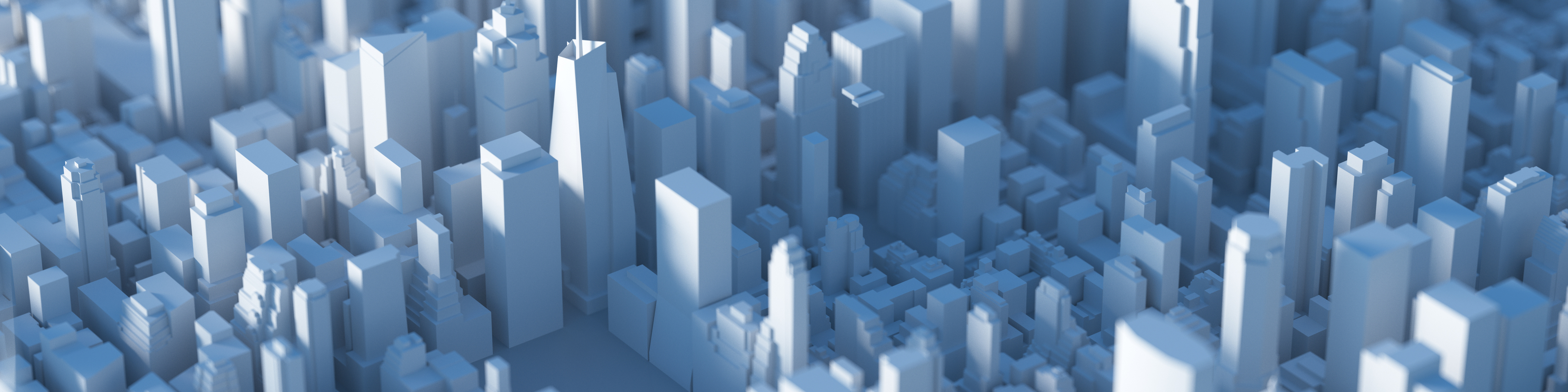 3D rendering digital city skyline