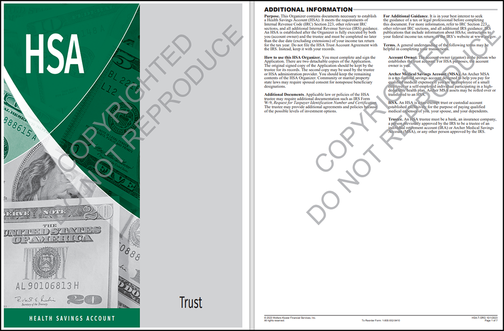 HSA Organizer Trust Sample