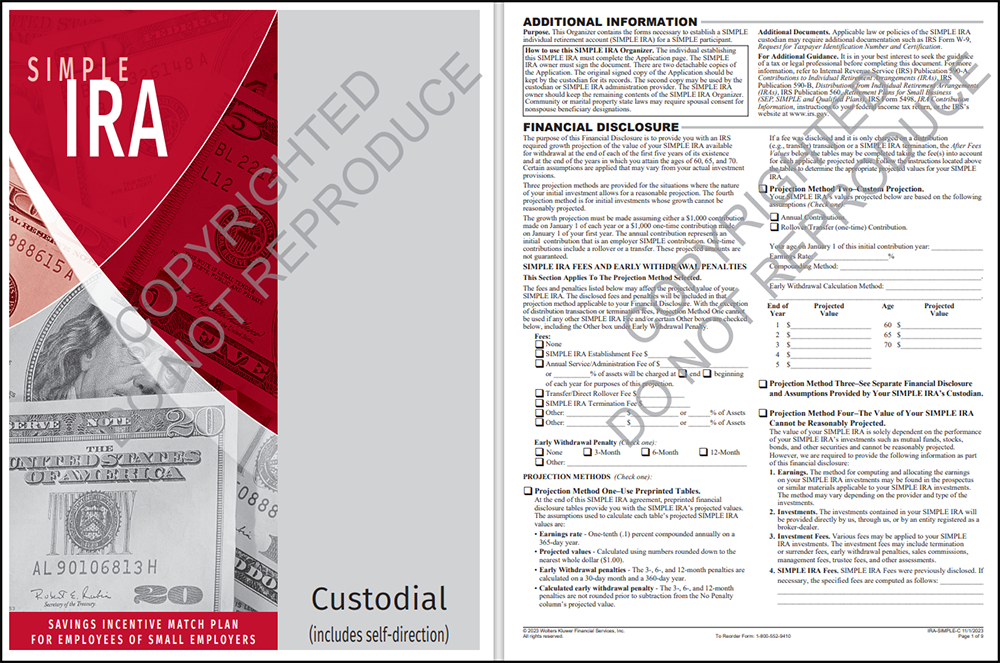 Simple IRA Organizer Custodian Sample