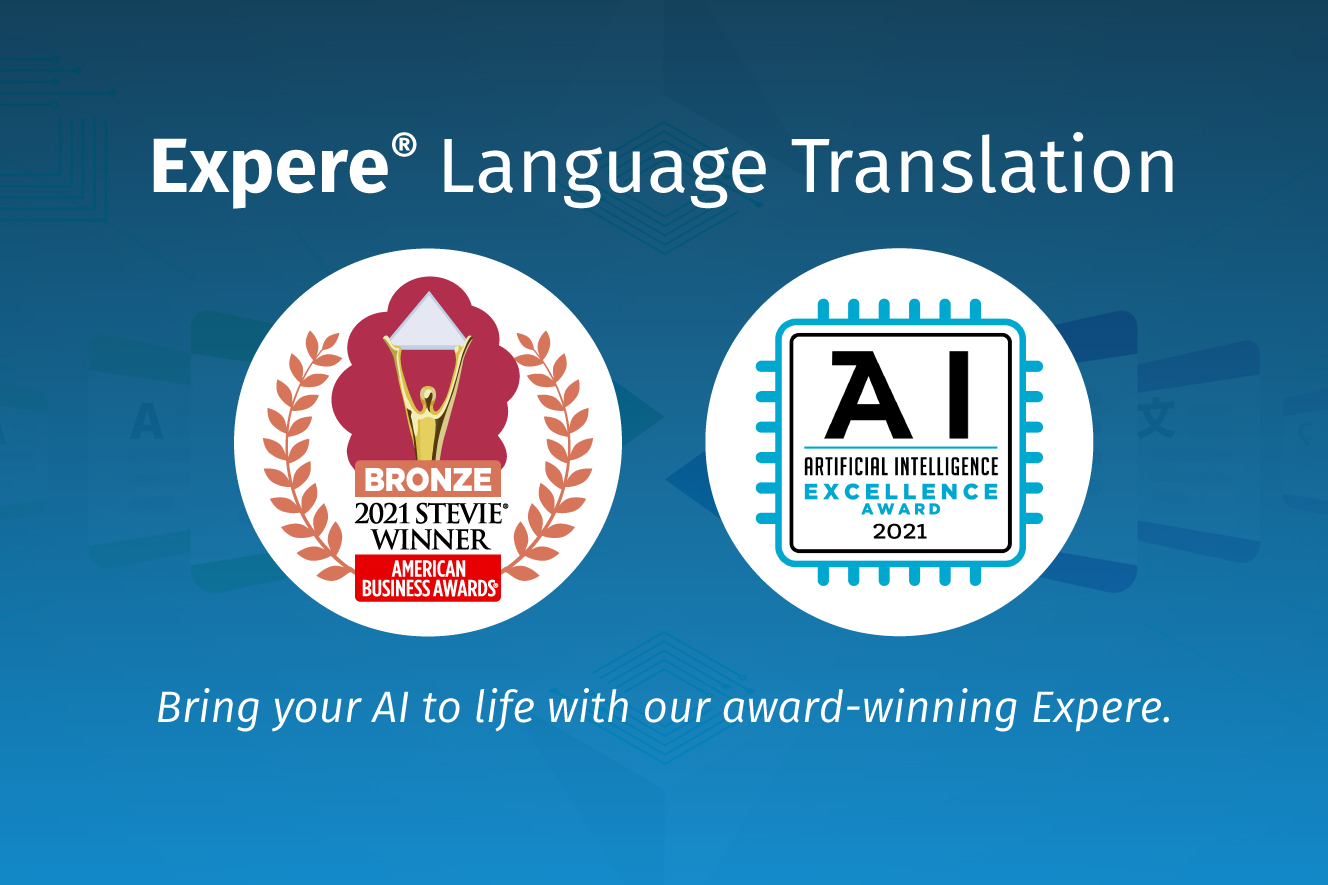 Expere Language Translation Best FinTech Solution Bronze Award Badge