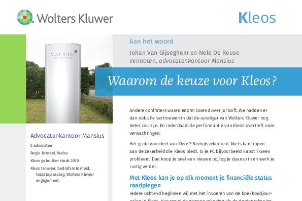 Kleos Testimonial Meester Johan Van 