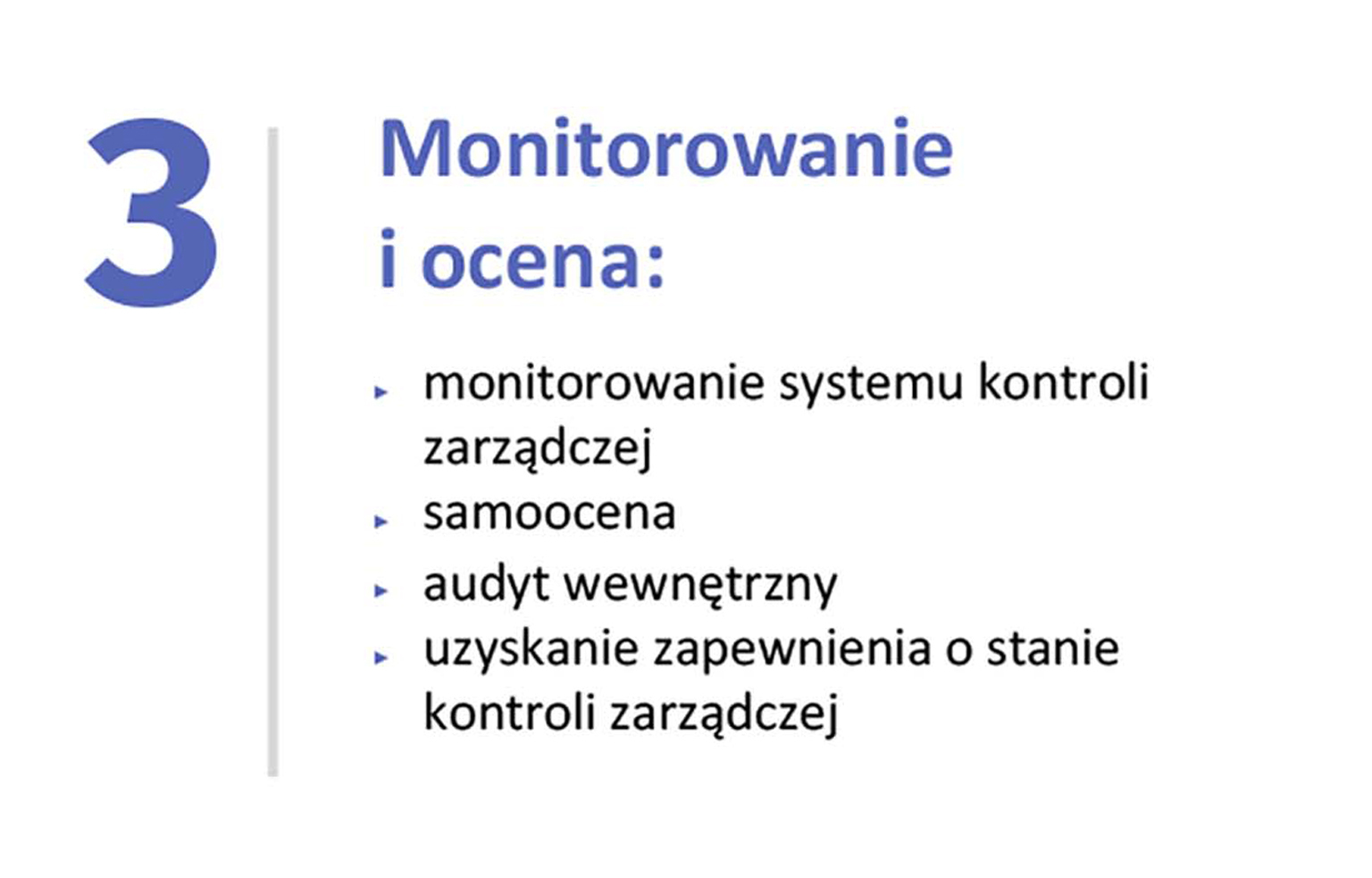 Standardy uszeregowano w 5 grupach odpowiadających poszczególnym elementom kontroli zarządczej