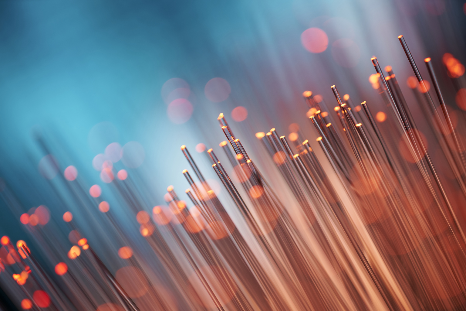 Fiber optics abstract background - Blue Data Internet Technology Cable