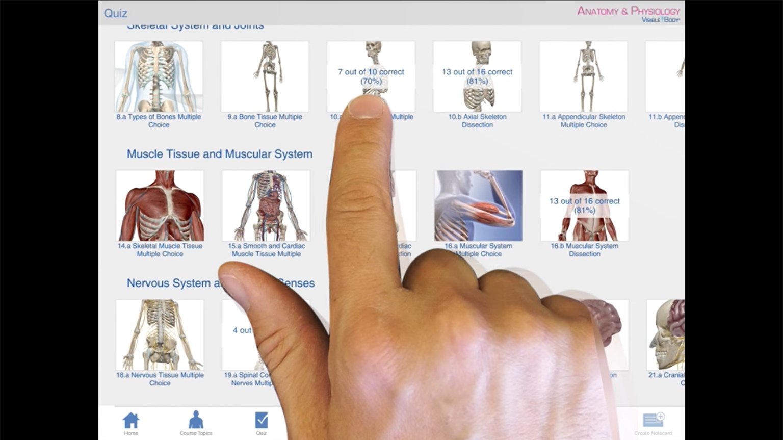 Screenshot of Anatomy & Physiology 2015 tutorial for iPad video