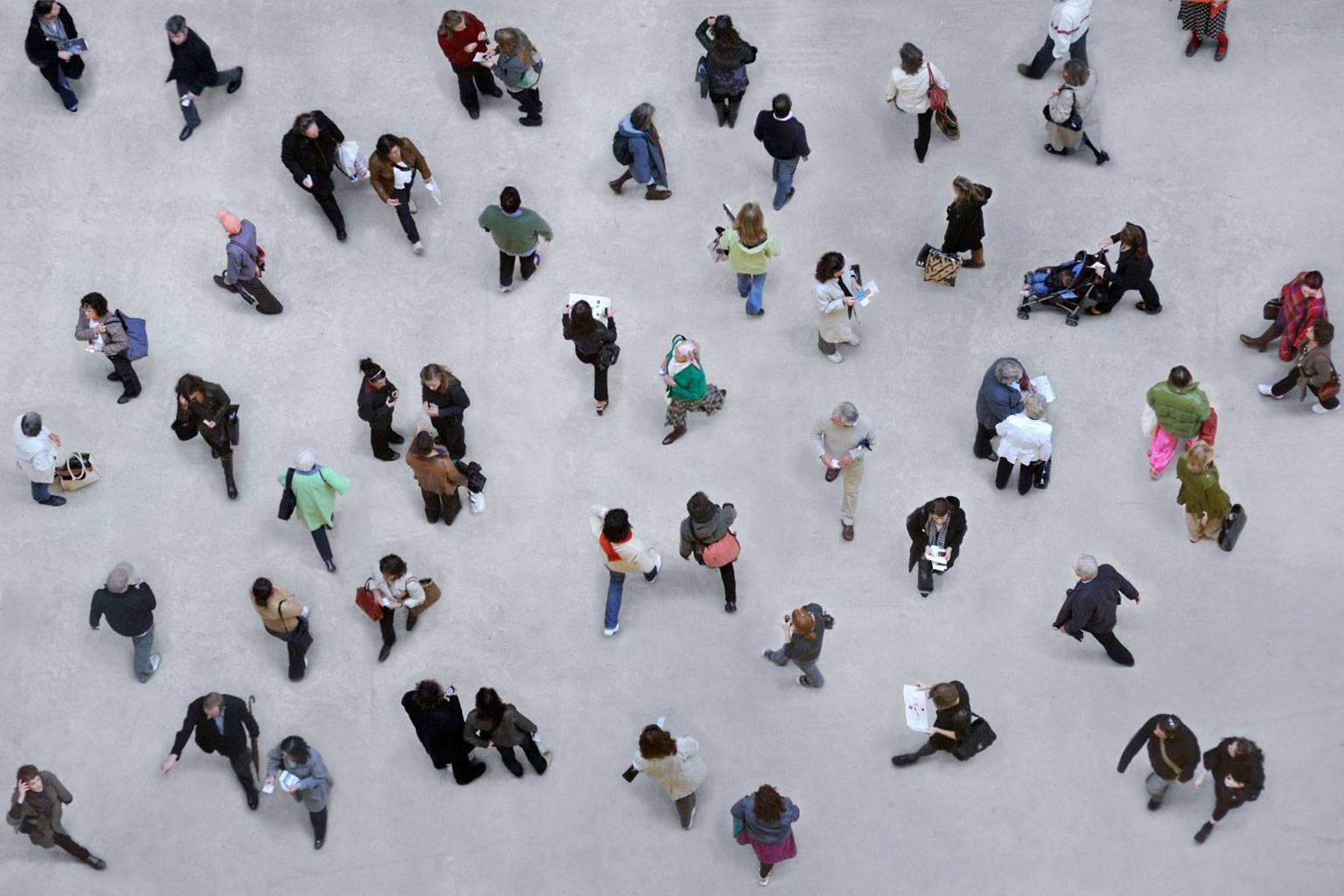 People in square