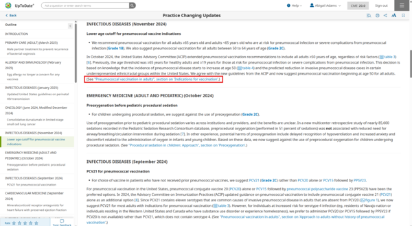 UpToDate practice changing updates COVID example